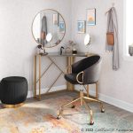 Claire Contemporary Black Velvet Gold Metal Task Chair 14 Claire Contemporary Black Velvet Gold Metal Task Chair