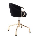 Claire Contemporary Black Velvet Gold Metal Task Chair 16 Claire Contemporary Black Velvet Gold Metal Task Chair