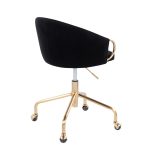 Claire Contemporary Black Velvet Gold Metal Task Chair 17 Claire Contemporary Black Velvet Gold Metal Task Chair