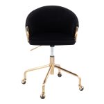 Claire Contemporary Black Velvet Gold Metal Task Chair 19 Claire Contemporary Black Velvet Gold Metal Task Chair