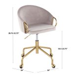 Claire Contemporary Black Velvet Gold Metal Task Chair 21 Claire Contemporary Black Velvet Gold Metal Task Chair