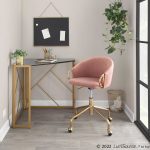 Claire Contemporary Blush Velvet Task Chair