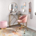 Claire Contemporary Blush Velvet Task Chair