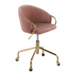 Claire Contemporary Blush Velvet Task Chair