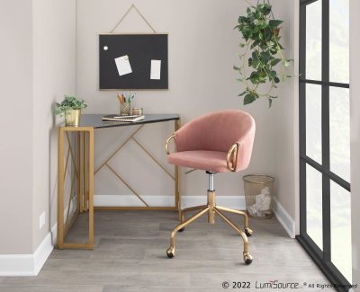 Claire Contemporary Blush Velvet Task Chair