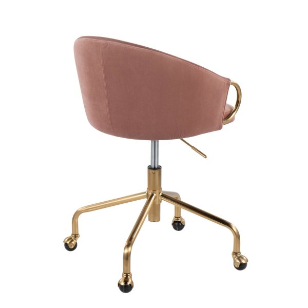 Claire Contemporary Blush Velvet Task Chair 5