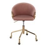 Claire Contemporary Blush Velvet Task Chair
