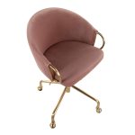 Claire Contemporary Blush Velvet Task Chair