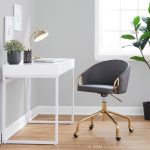 Claire Contemporary Gold and Grey Faux Leather Task Chair 9 Claire Contemporary Gold and Grey Faux Leather Task Chair