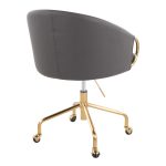 Claire Contemporary Gold and Grey Faux Leather Task Chair 13 Claire Contemporary Gold and Grey Faux Leather Task Chair