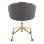 Claire Contemporary Gold and Grey Faux Leather Task Chair 14 Claire Contemporary Gold and Grey Faux Leather Task Chair