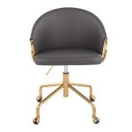 Claire Contemporary Gold and Grey Faux Leather Task Chair 15 Claire Contemporary Gold and Grey Faux Leather Task Chair