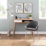 Claire Contemporary Grey Faux Leather Silver Metal Accent Chair 13 Claire Contemporary Grey Faux Leather Silver Metal Accent Chair