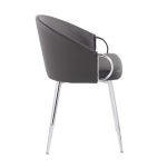 Claire Contemporary Grey Faux Leather Silver Metal Accent Chair 16 Claire Contemporary Grey Faux Leather Silver Metal Accent Chair