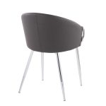 Claire Contemporary Grey Faux Leather Silver Metal Accent Chair 17 Claire Contemporary Grey Faux Leather Silver Metal Accent Chair