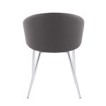 Claire Contemporary Grey Faux Leather Silver Metal Accent Chair 18 Claire Contemporary Grey Faux Leather Silver Metal Accent Chair