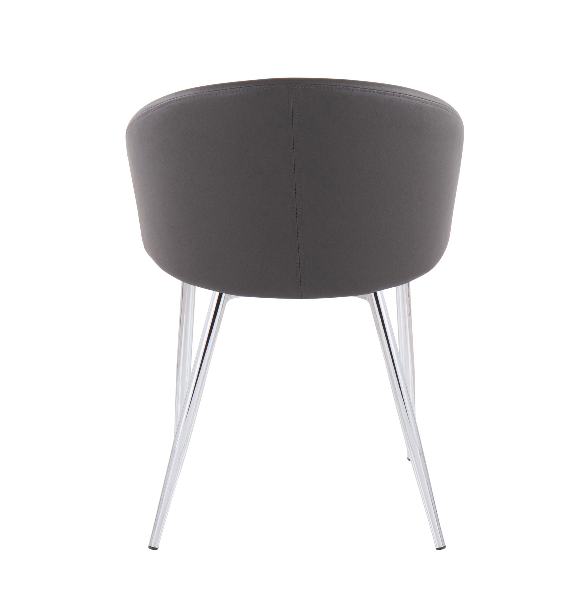 Claire Contemporary Grey Faux Leather Silver Metal Accent Chair 7 Claire Contemporary Grey Faux Leather Silver Metal Accent Chair - Image 7