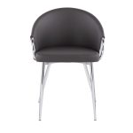 Claire Contemporary Grey Faux Leather Silver Metal Accent Chair 19 Claire Contemporary Grey Faux Leather Silver Metal Accent Chair