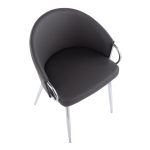 Claire Contemporary Grey Faux Leather Silver Metal Accent Chair 20 Claire Contemporary Grey Faux Leather Silver Metal Accent Chair