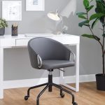 Claire Contemporary Grey Faux Leather Task Chair 10 Claire Contemporary Grey Faux Leather Task Chair