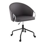 Claire Contemporary Grey Faux Leather Task Chair 11 Claire Contemporary Grey Faux Leather Task Chair