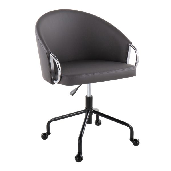 Claire Contemporary Grey Faux Leather Task Chair 2