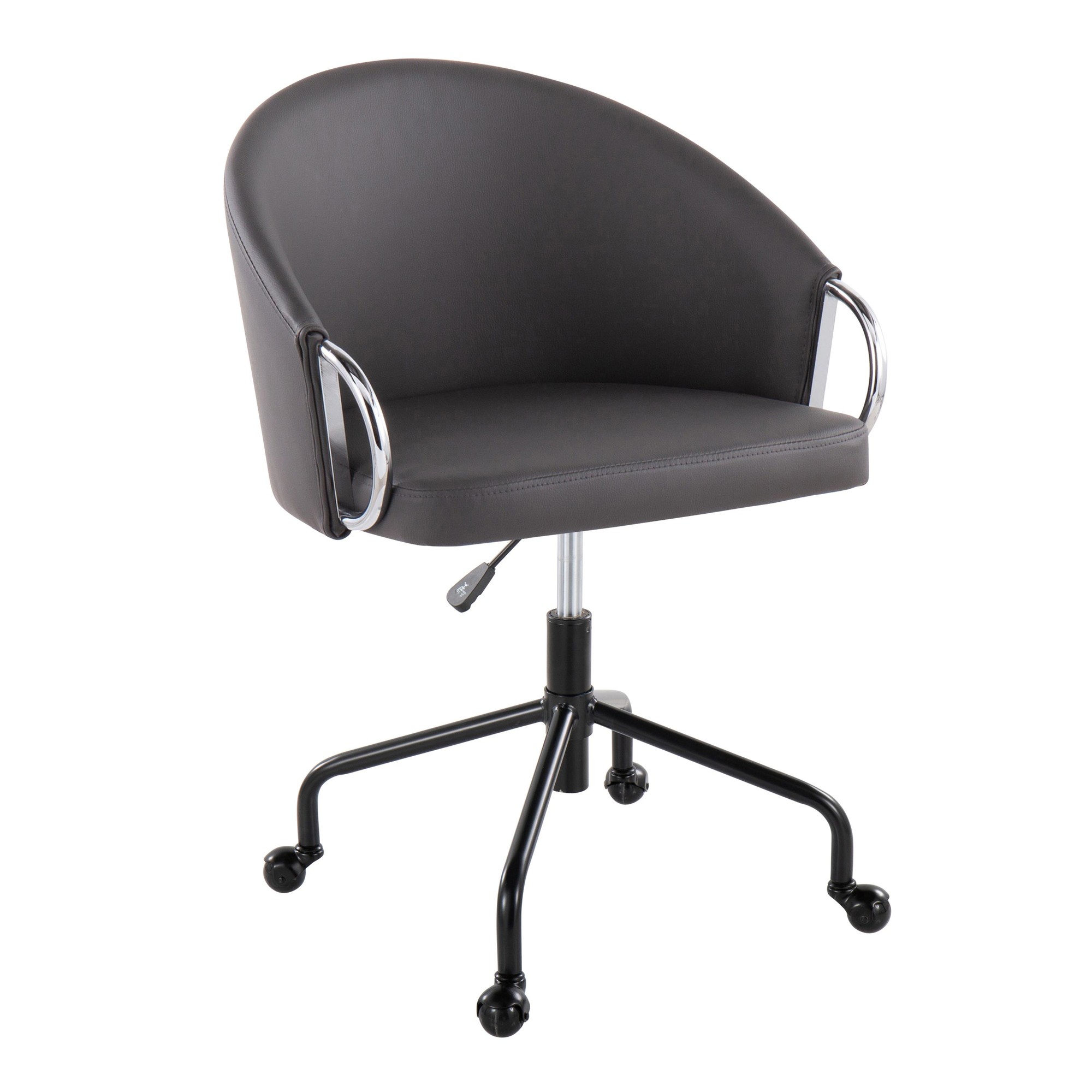 Claire Contemporary Grey Faux Leather Task Chair 3 Claire Contemporary Grey Faux Leather Task Chair - Image 3
