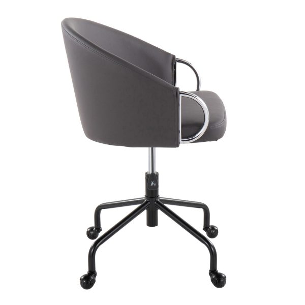 Claire Contemporary Grey Faux Leather Task Chair 3