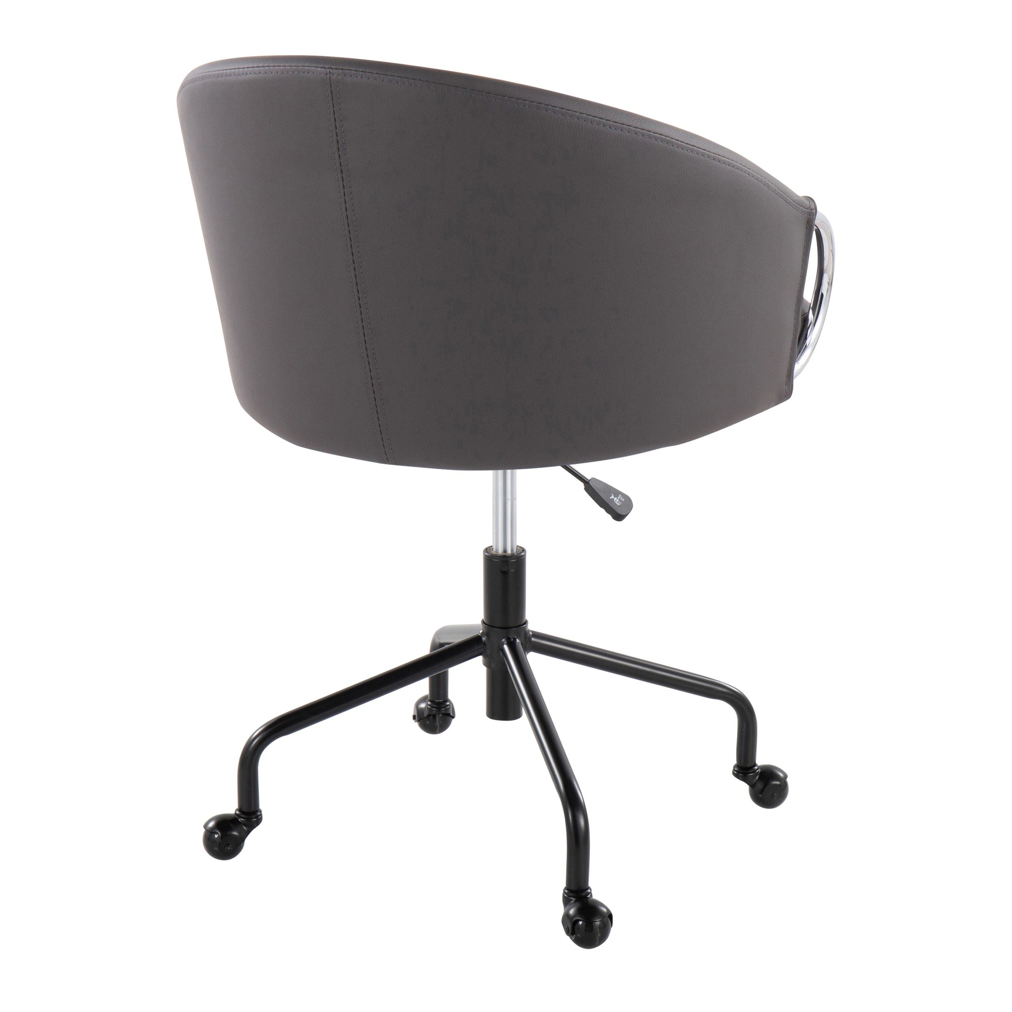 Claire Contemporary Grey Faux Leather Task Chair 5 Claire Contemporary Grey Faux Leather Task Chair - Image 5