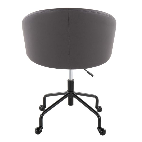 Claire Contemporary Grey Faux Leather Task Chair 5