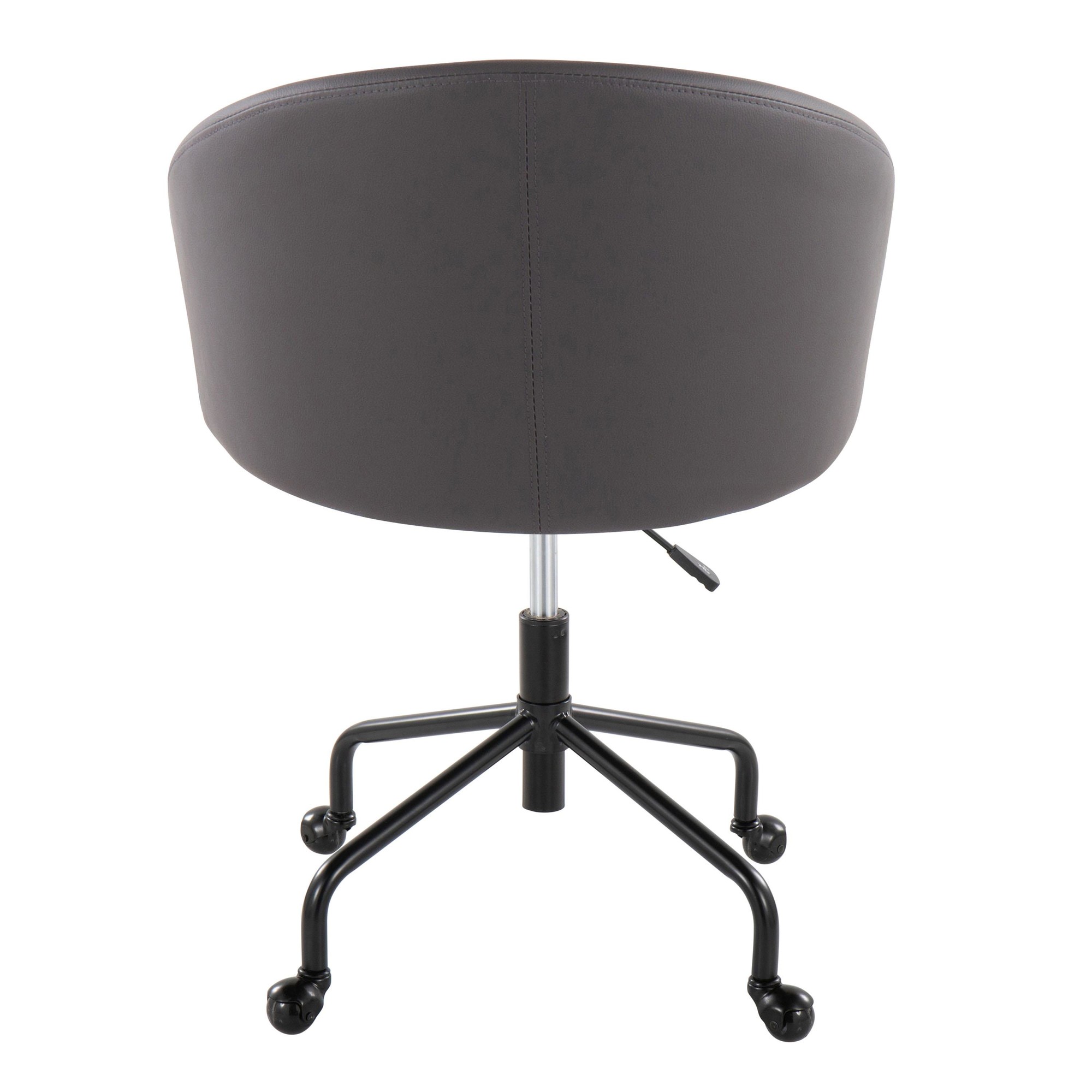 Claire Contemporary Grey Faux Leather Task Chair 6 Claire Contemporary Grey Faux Leather Task Chair - Image 6
