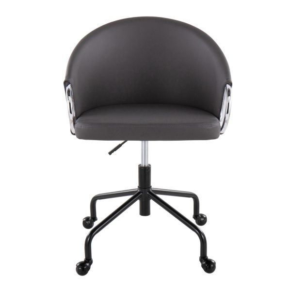 Claire Contemporary Grey Faux Leather Task Chair 6