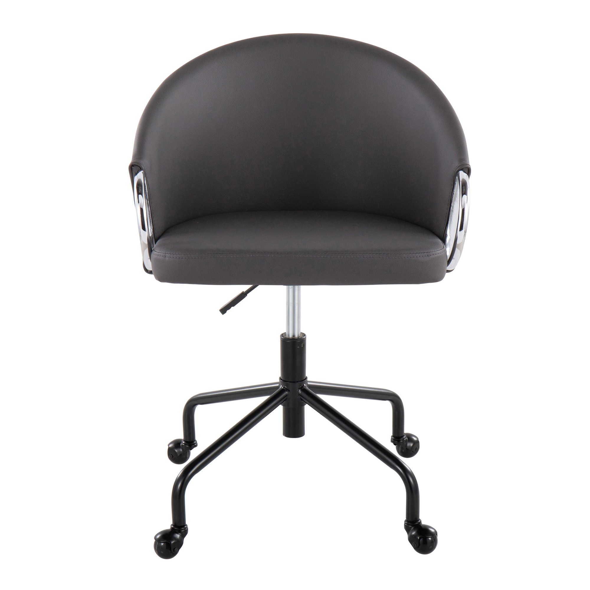 Claire Contemporary Grey Faux Leather Task Chair 7 Claire Contemporary Grey Faux Leather Task Chair - Image 7