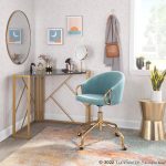 Claire Contemporary Light Blue Velvet Gold Task Chair 12 Claire Contemporary Light Blue Velvet Gold Task Chair