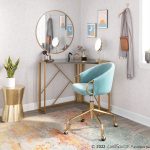 Claire Contemporary Light Blue Velvet Gold Task Chair 14 Claire Contemporary Light Blue Velvet Gold Task Chair