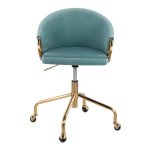 Claire Contemporary Light Blue Velvet Gold Task Chair 19 Claire Contemporary Light Blue Velvet Gold Task Chair