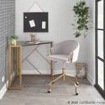 Claire Contemporary Silver Velvet Task Chair