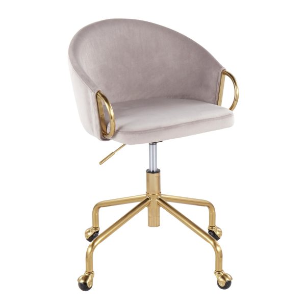 Claire Contemporary Silver Velvet Task Chair 3