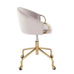 Claire Contemporary Silver Velvet Task Chair