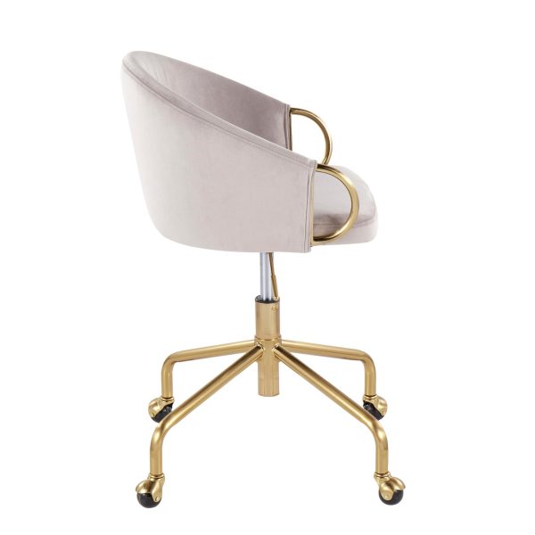 Claire Contemporary Silver Velvet Task Chair 4