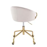Claire Contemporary Silver Velvet Task Chair