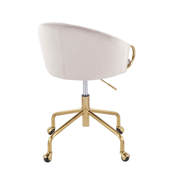 Claire Contemporary Silver Velvet Task Chair 5
