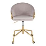 Claire Contemporary Silver Velvet Task Chair