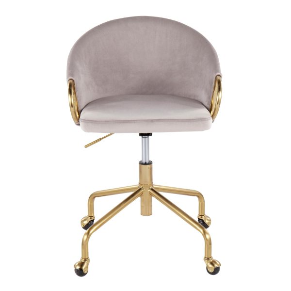 Claire Contemporary Silver Velvet Task Chair 7