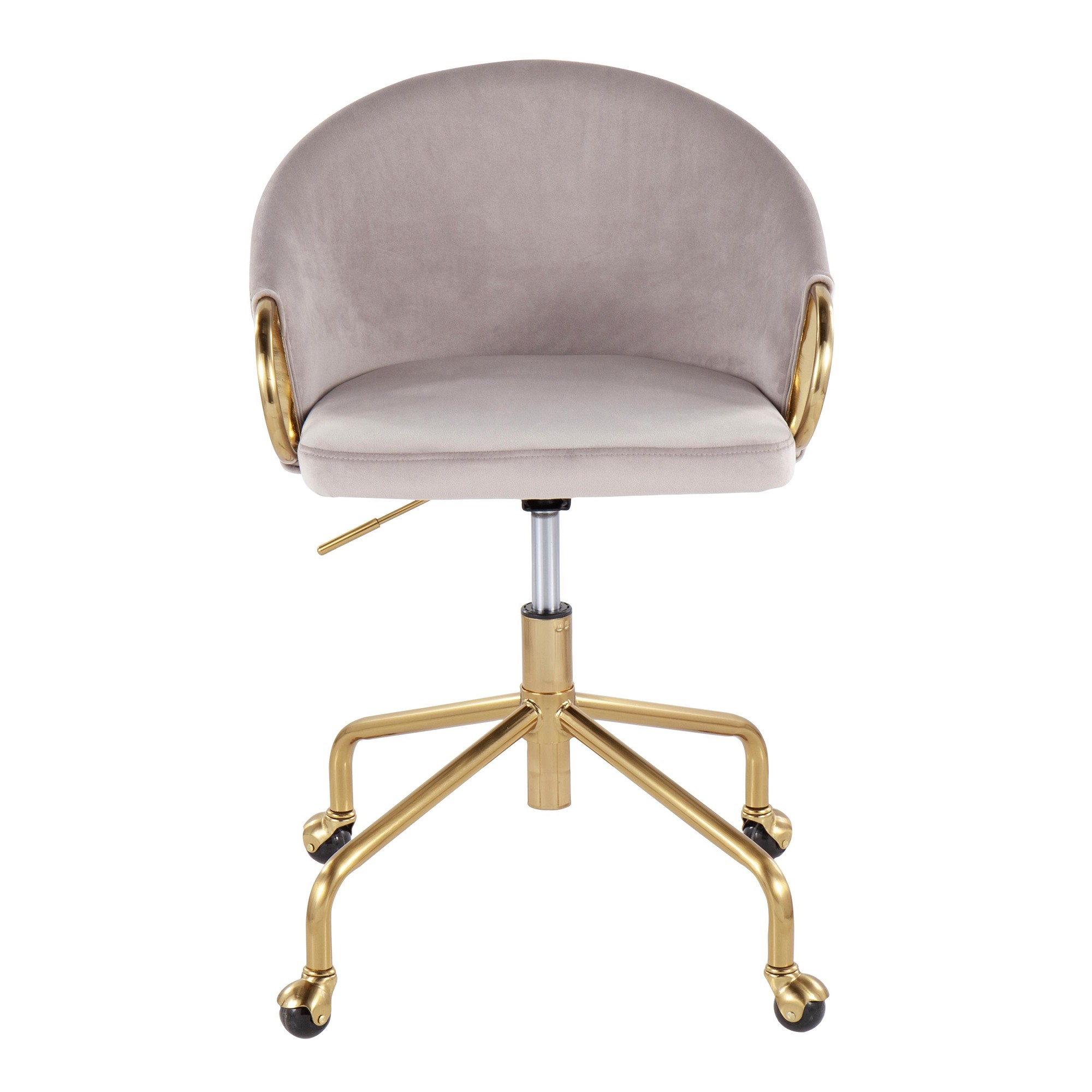 Claire Contemporary Silver Velvet Task Chair 8 Claire Contemporary Silver Velvet Task Chair - Image 8