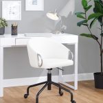 Claire Contemporary White Faux Leather Task Chair 10 Claire Contemporary White Faux Leather Task Chair