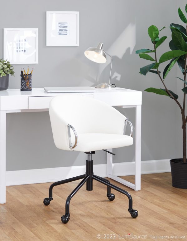 Claire Contemporary White Faux Leather Task Chair 1