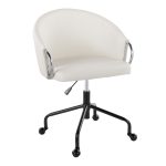 Claire Contemporary White Faux Leather Task Chair 11 Claire Contemporary White Faux Leather Task Chair