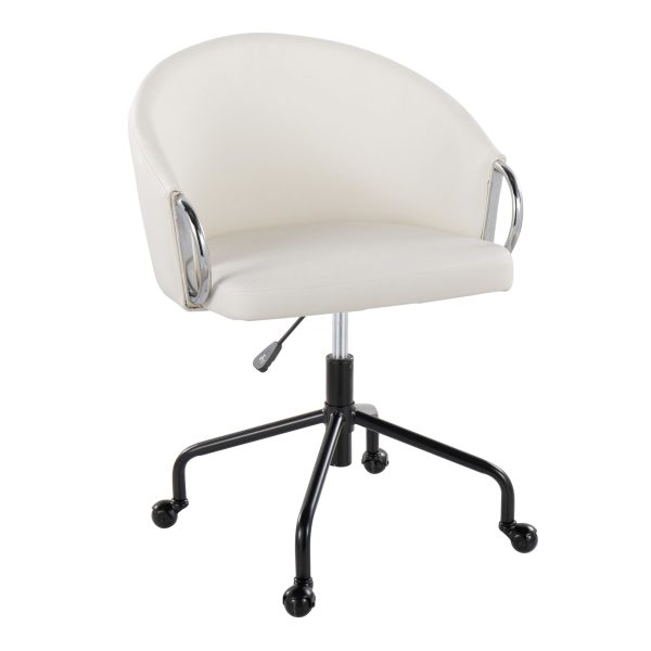 Claire Contemporary White Faux Leather Task Chair 2
