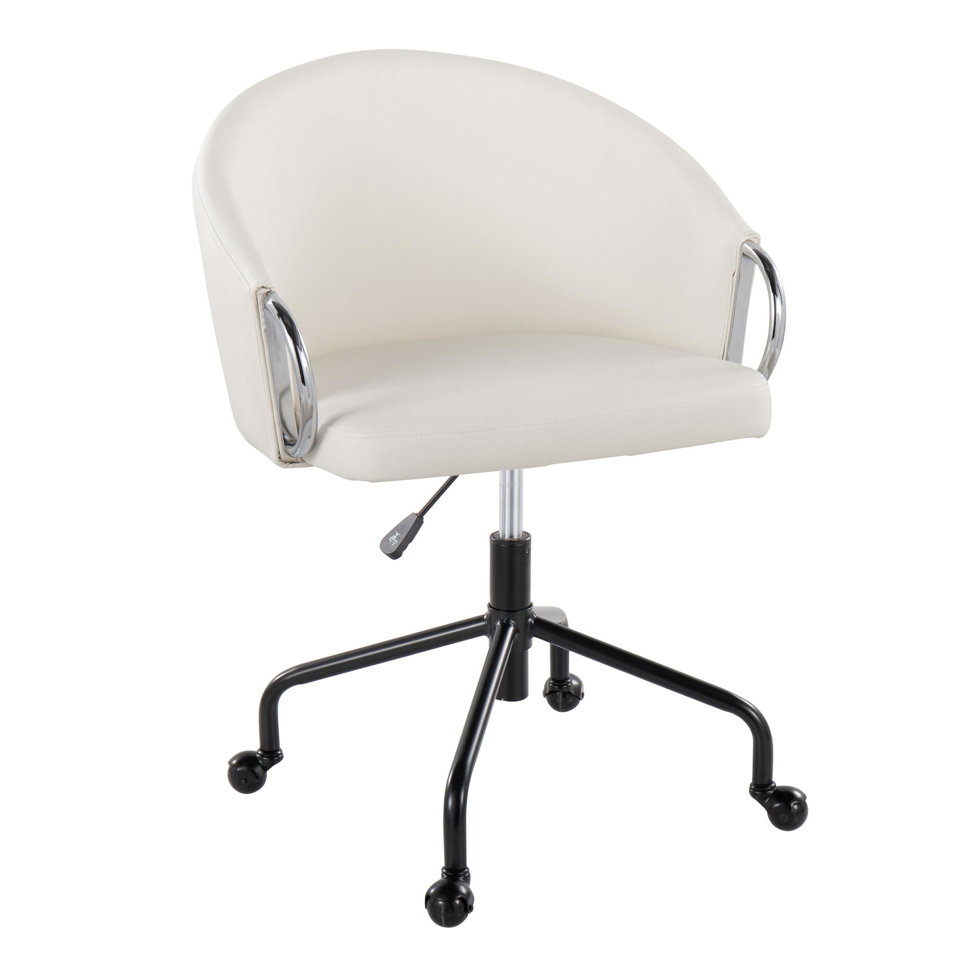 Claire Contemporary White Faux Leather Task Chair 3 Claire Contemporary White Faux Leather Task Chair - Image 3
